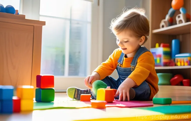 놀이치료사로서 필요한 연수 추천 - **Prompt:** A vibrant, warm illustration depicting a child, approximately 7-9 years old, fully cloth...