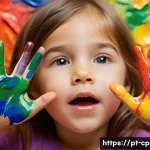 놀이치료사로서 아동 정서 문제 해결법 - **Prompt: Emotional Expression Through Art**
A close-up, warm-toned photograph captures a child ...