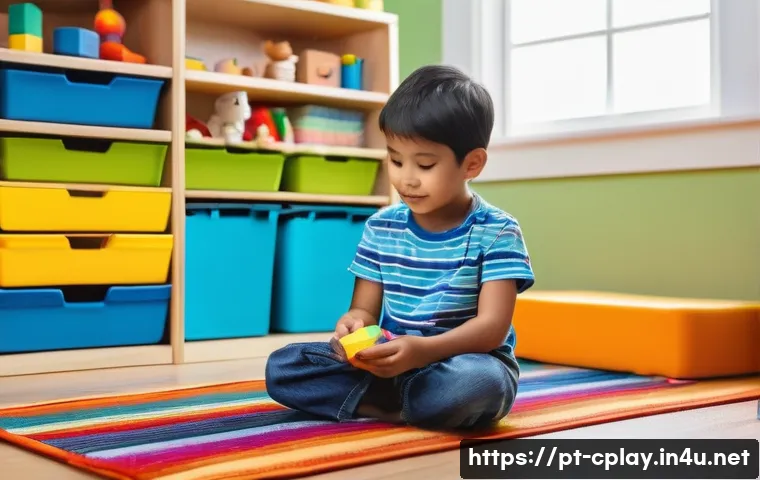 놀이치료사 윤리적 문제와 해결 사례 - **Prompt:** A heartwarming scene in a brightly lit, colorful play therapy room. A child, approximate...