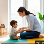 Home 19 놀이치료사 경력직 이직 팁 - A warm and inviting therapy room for play therapy sessions, filled with colorful toys, soft cushions...